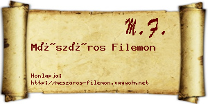 Mészáros Filemon névjegykártya