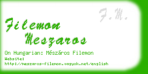 filemon meszaros business card