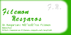 filemon meszaros business card